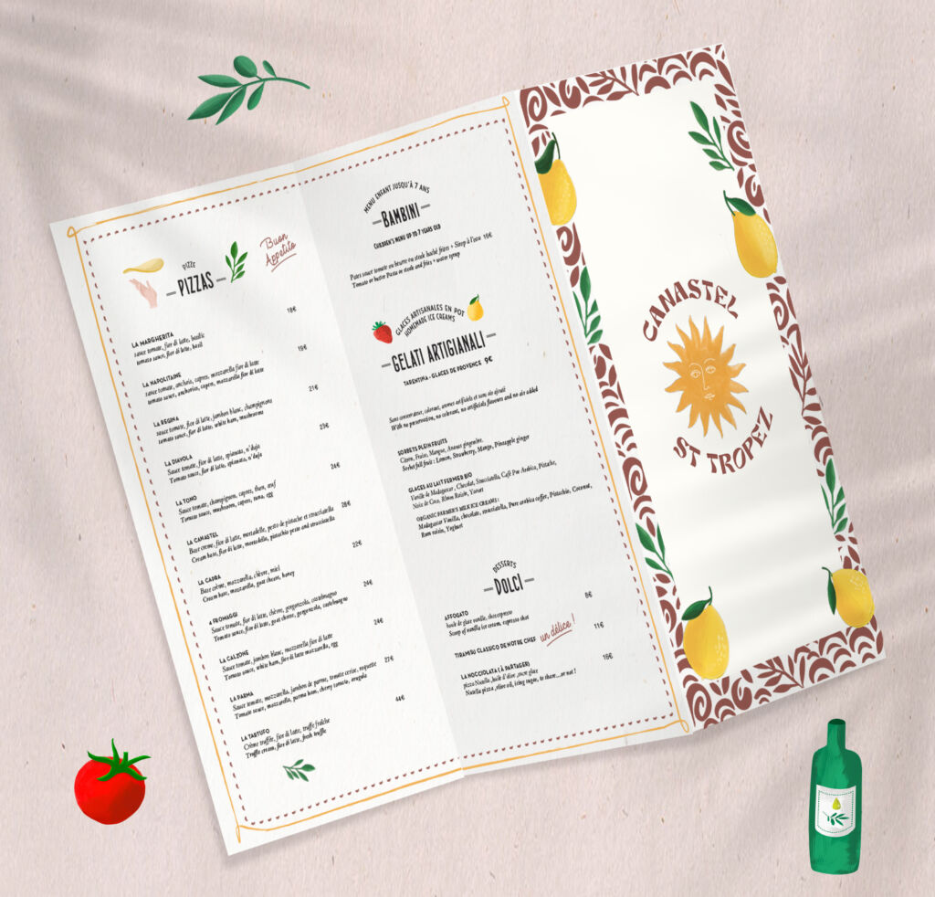 création carte menu logo restaurant italien pizzeria